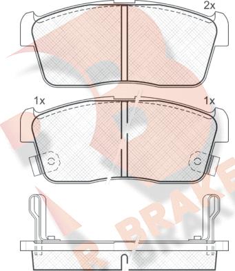 R Brake RB1452 - Kit de plaquettes de frein, frein à disque cwaw.fr