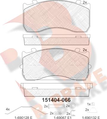 R Brake RB1404 - Kit de plaquettes de frein, frein à disque cwaw.fr