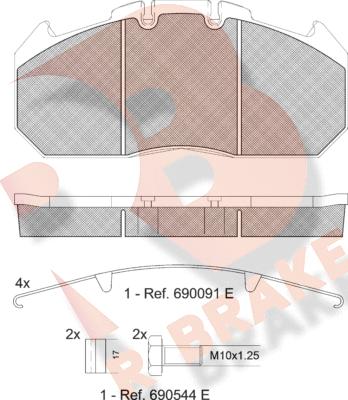 R Brake RB1405-066 - Kit de plaquettes de frein, frein à disque cwaw.fr