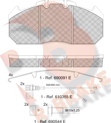 R Brake RB1405-122 - Kit de plaquettes de frein, frein à disque cwaw.fr