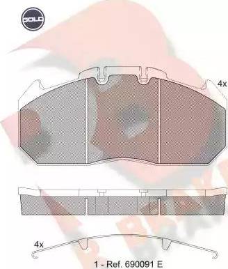 R Brake RB1405 G - Kit de plaquettes de frein, frein à disque cwaw.fr