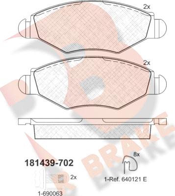 R Brake RB1439-702 - Kit de plaquettes de frein, frein à disque cwaw.fr