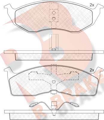 R Brake RB1436 - Kit de plaquettes de frein, frein à disque cwaw.fr