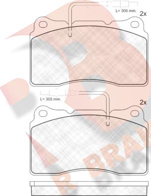 R Brake RB1424 - Kit de plaquettes de frein, frein à disque cwaw.fr