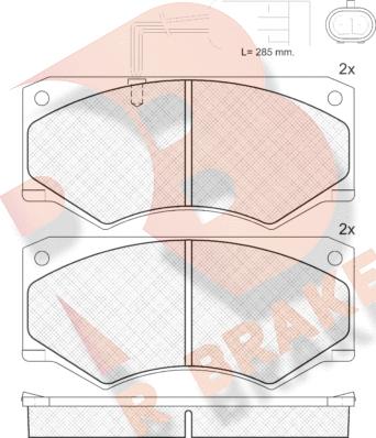 R Brake RB1421 - Kit de plaquettes de frein, frein à disque cwaw.fr