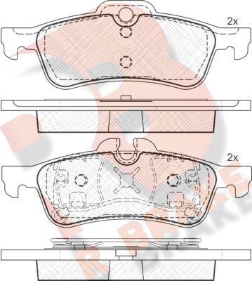 R Brake RB1599 - Kit de plaquettes de frein, frein à disque cwaw.fr