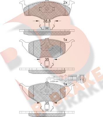 R Brake RB1594-071 - Kit de plaquettes de frein, frein à disque cwaw.fr