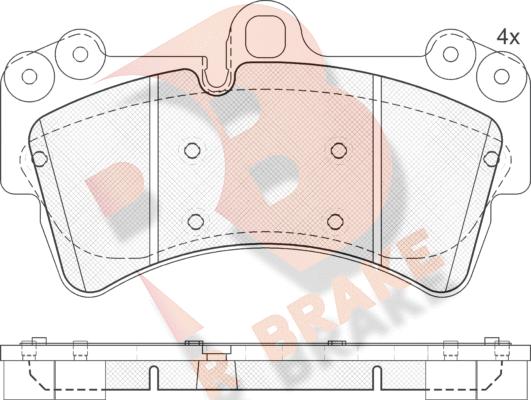 R Brake RB1595 - Kit de plaquettes de frein, frein à disque cwaw.fr