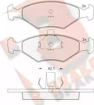 R Brake RB1596 - Kit de plaquettes de frein, frein à disque cwaw.fr