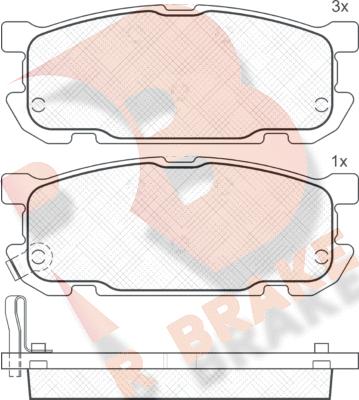 R Brake RB1541 - Kit de plaquettes de frein, frein à disque cwaw.fr