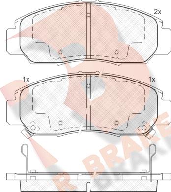 R Brake RB1543 - Kit de plaquettes de frein, frein à disque cwaw.fr