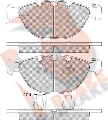 R Brake RB1547 - Kit de plaquettes de frein, frein à disque cwaw.fr