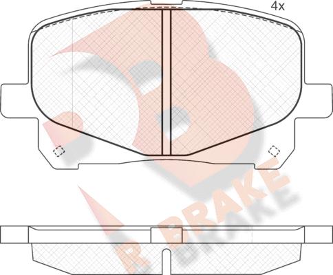 R Brake RB1555 - Kit de plaquettes de frein, frein à disque cwaw.fr