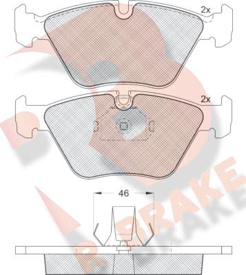 R Brake RB1550 - Kit de plaquettes de frein, frein à disque cwaw.fr