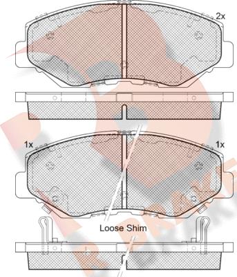 R Brake RB1558 - Kit de plaquettes de frein, frein à disque cwaw.fr