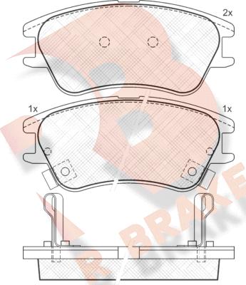 R Brake RB1557 - Kit de plaquettes de frein, frein à disque cwaw.fr