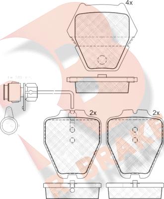 R Brake RB1565 - Kit de plaquettes de frein, frein à disque cwaw.fr