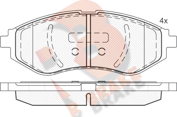 R Brake RB1566 - Kit de plaquettes de frein, frein à disque cwaw.fr