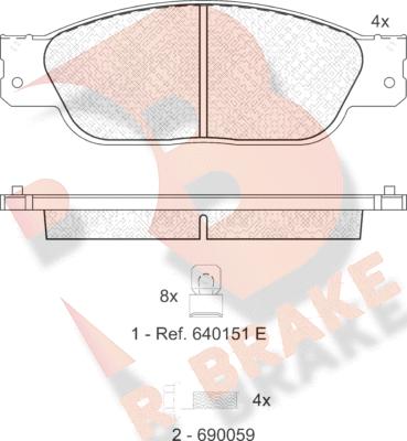 R Brake RB1561 - Kit de plaquettes de frein, frein à disque cwaw.fr