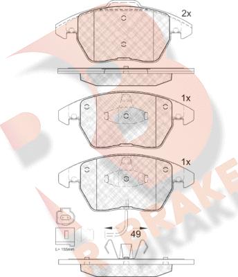 R Brake RB1567 - Kit de plaquettes de frein, frein à disque cwaw.fr