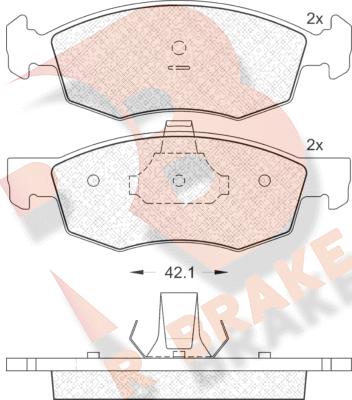 R Brake RB1508 - Kit de plaquettes de frein, frein à disque cwaw.fr