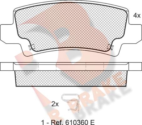 R Brake RB1514 - Kit de plaquettes de frein, frein à disque cwaw.fr