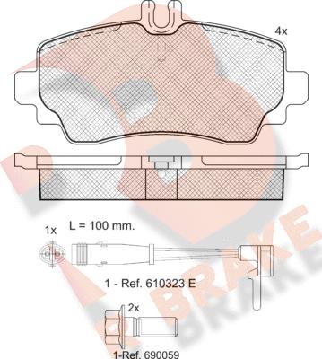 R Brake RB1516-701 - Kit de plaquettes de frein, frein à disque cwaw.fr