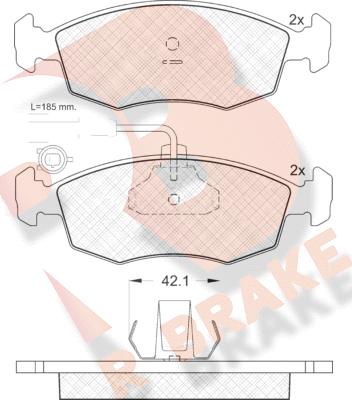 R Brake RB1518 - Kit de plaquettes de frein, frein à disque cwaw.fr