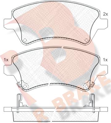 R Brake RB1513 - Kit de plaquettes de frein, frein à disque cwaw.fr