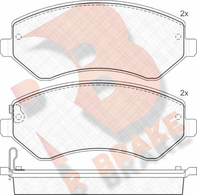 R Brake RB1512 - Kit de plaquettes de frein, frein à disque cwaw.fr