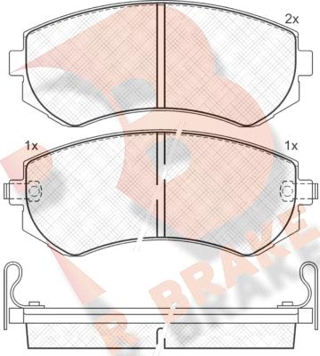 R Brake RB1517 - Kit de plaquettes de frein, frein à disque cwaw.fr