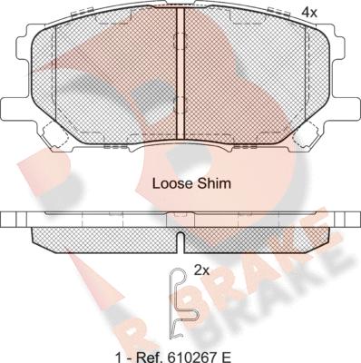 R Brake RB1584 - Kit de plaquettes de frein, frein à disque cwaw.fr