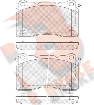 R Brake RB1585-203 - Kit de plaquettes de frein, frein à disque cwaw.fr