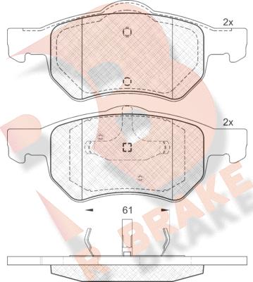 R Brake RB1586 - Kit de plaquettes de frein, frein à disque cwaw.fr