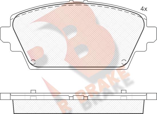 R Brake RB1581 - Kit de plaquettes de frein, frein à disque cwaw.fr