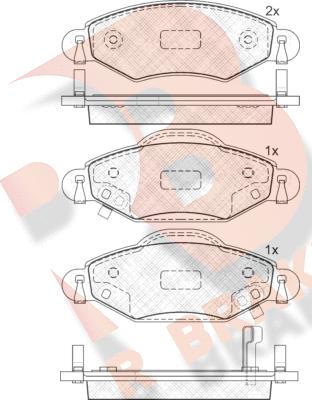 R Brake RB1587 - Kit de plaquettes de frein, frein à disque cwaw.fr