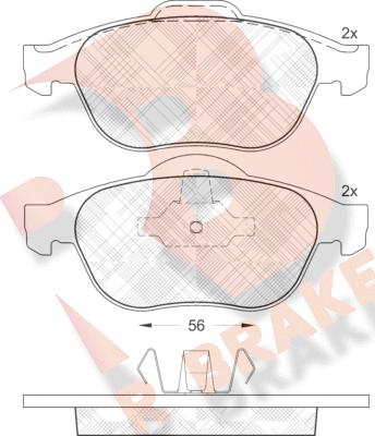 R Brake RB1533 - Kit de plaquettes de frein, frein à disque cwaw.fr