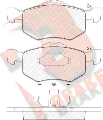 R Brake RB1532 - Kit de plaquettes de frein, frein à disque cwaw.fr