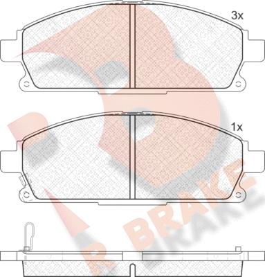 R Brake RB1521-200 - Kit de plaquettes de frein, frein à disque cwaw.fr