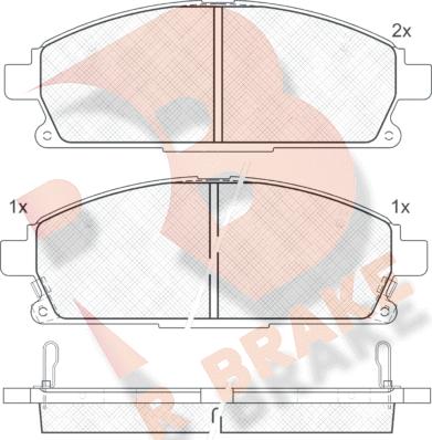 R Brake RB1521 - Kit de plaquettes de frein, frein à disque cwaw.fr