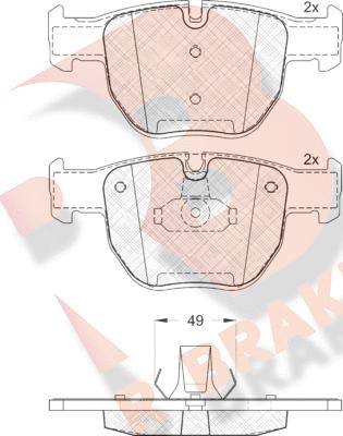 R Brake RB1574 - Kit de plaquettes de frein, frein à disque cwaw.fr