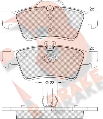 R Brake RB1576-396 - Kit de plaquettes de frein, frein à disque cwaw.fr