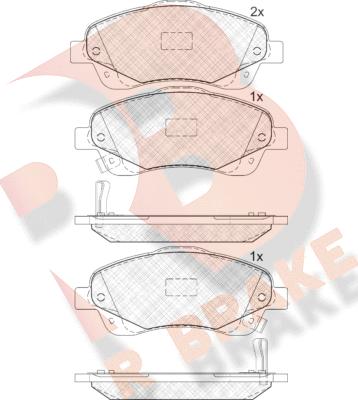 R Brake RB1573 - Kit de plaquettes de frein, frein à disque cwaw.fr