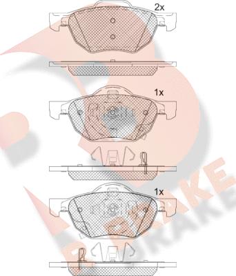 R Brake RB1695 - Kit de plaquettes de frein, frein à disque cwaw.fr