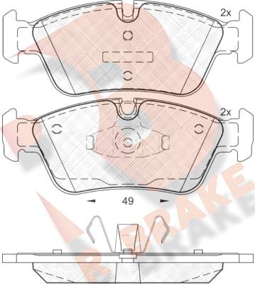 R Brake RB1698 - Kit de plaquettes de frein, frein à disque cwaw.fr