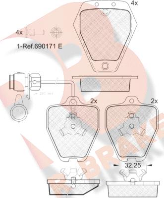 R Brake RB1693 - Kit de plaquettes de frein, frein à disque cwaw.fr