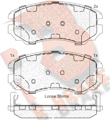 R Brake RB1644 - Kit de plaquettes de frein, frein à disque cwaw.fr