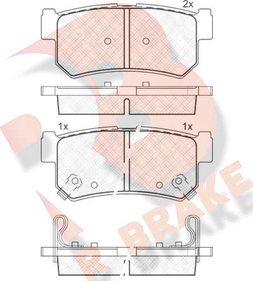 R Brake RB1646 - Kit de plaquettes de frein, frein à disque cwaw.fr