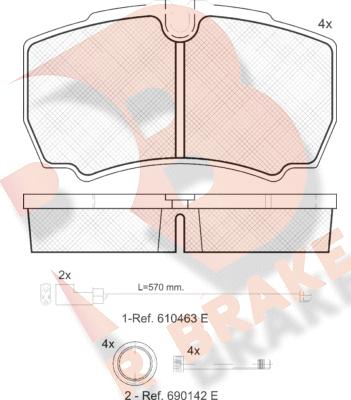 R Brake RB1640-229 - Kit de plaquettes de frein, frein à disque cwaw.fr