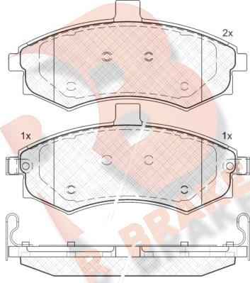 R Brake RB1643 - Kit de plaquettes de frein, frein à disque cwaw.fr